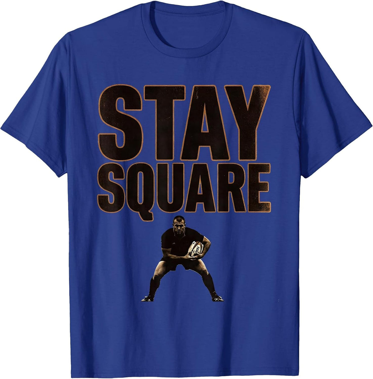 Men's Stay Square Funny Rugby Player Coach Fan Vintage Humor T-Shirt - Royal Blue