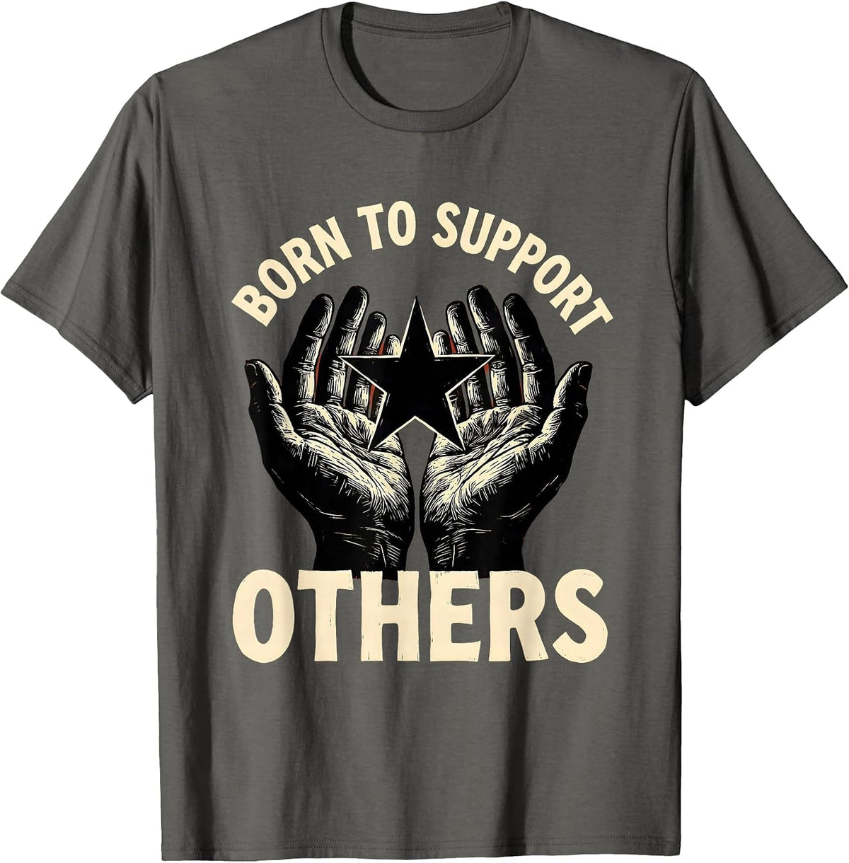 Men's Born to Support Others Paraprofessional Design T-Shirt - Asphalt Grey