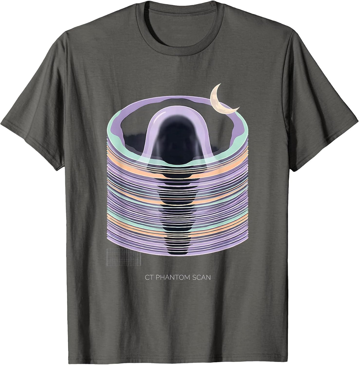 Men's CT Phantom Scan Funny Radiology Tech Halloween Pun T-Shirt - Asphalt Grey