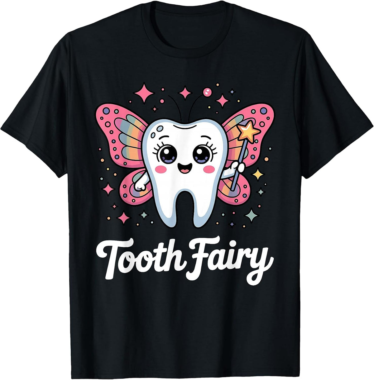 Funny Tooth Fairy Design for Men Women Kids Teeth Toothfairy T-Shirt - Black