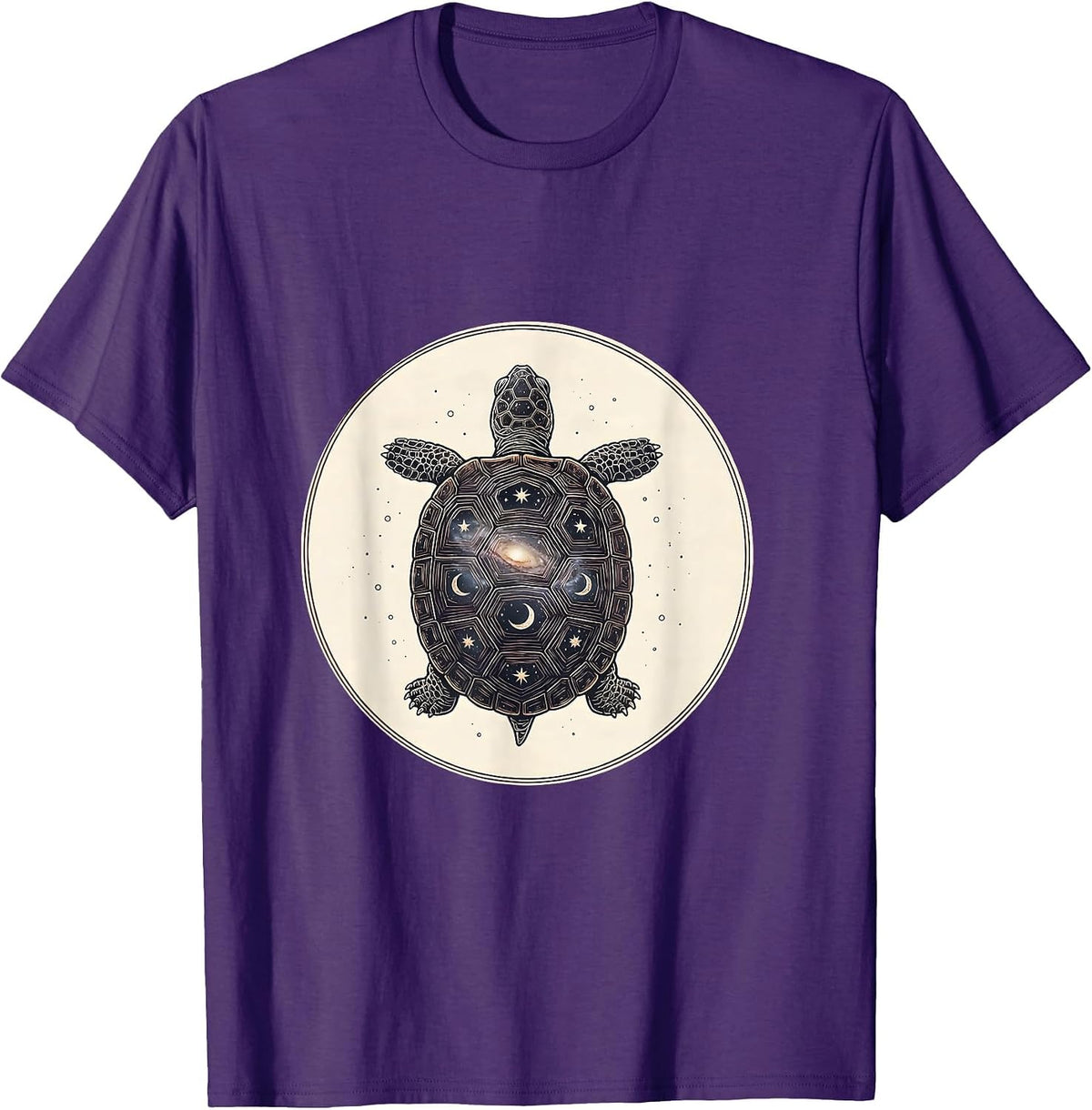 Cosmic Turtle Galaxy Shell Universe Design T-Shirt - Purple