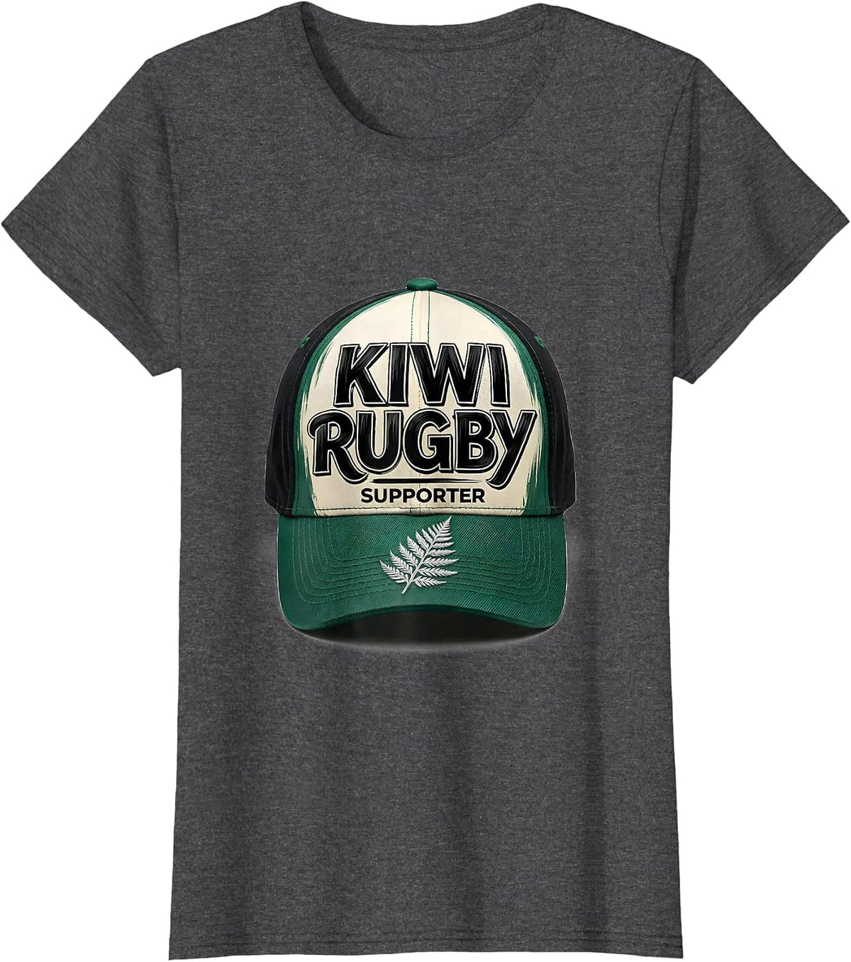 Women's Kiwi Rugby Supporter Funny New Zealand Rugby Fan Humor T-Shirt - Dark Heather Grey