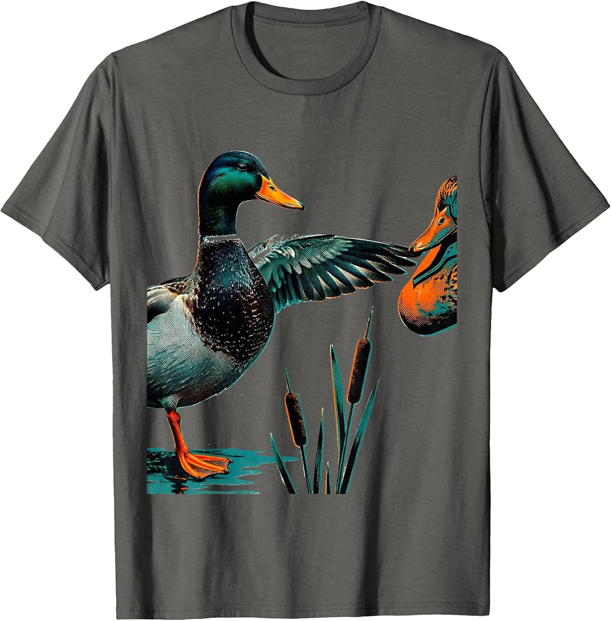 Mallard Duck Hunting Humor Dad Gift T-Shirt - Asphalt Grey