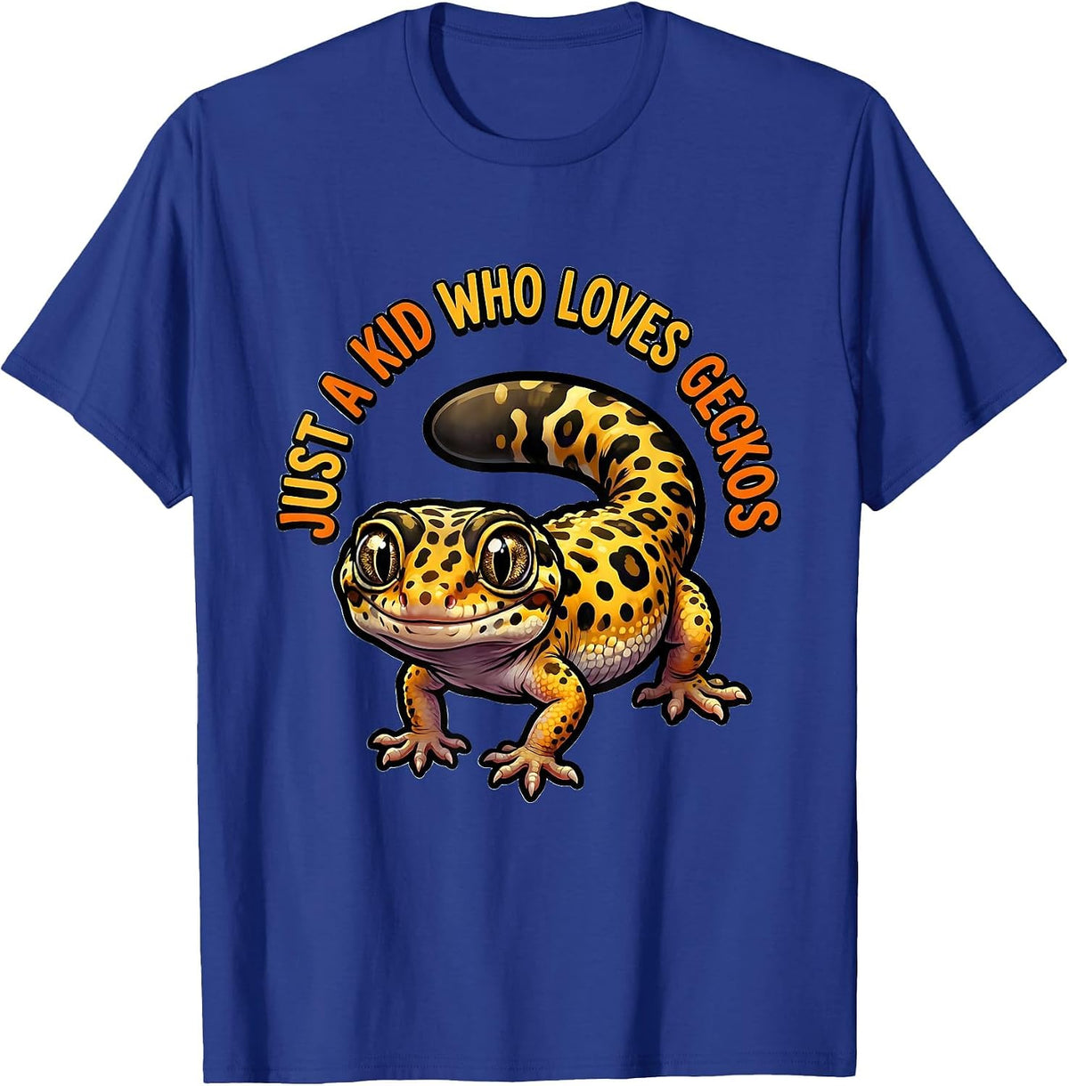 Just A Kid Who Loves Geckos Funny Reptile Leopard Gecko T-Shirt - Royal Blue