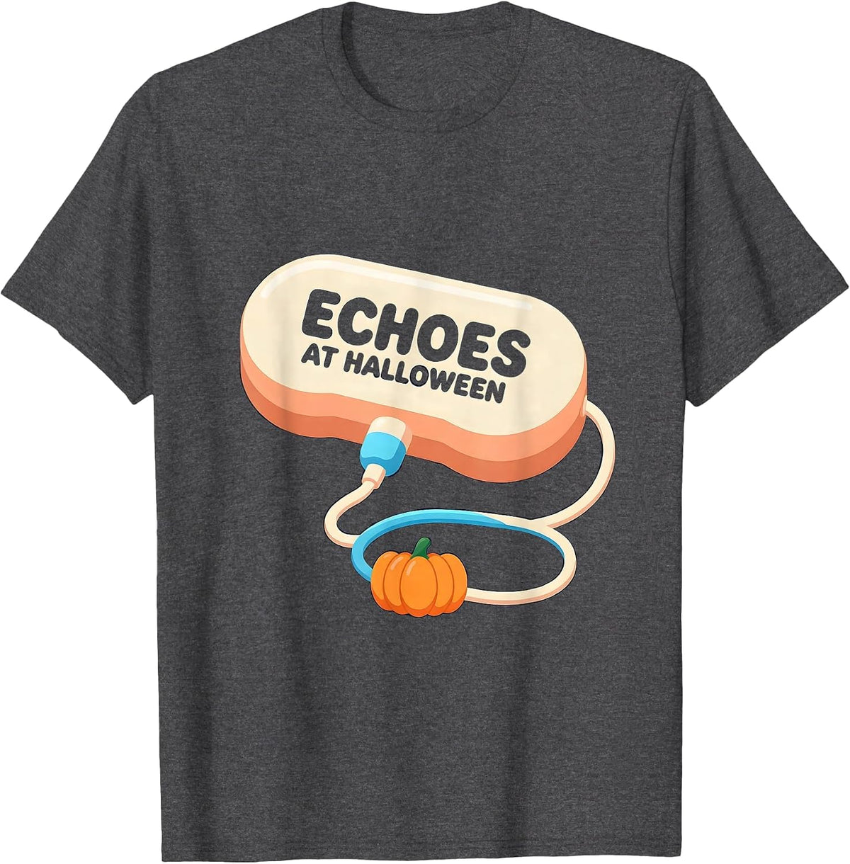 Echoes At Halloween Cute Kawaii Sonographer Halloween T-Shirt - Dark Heather Grey