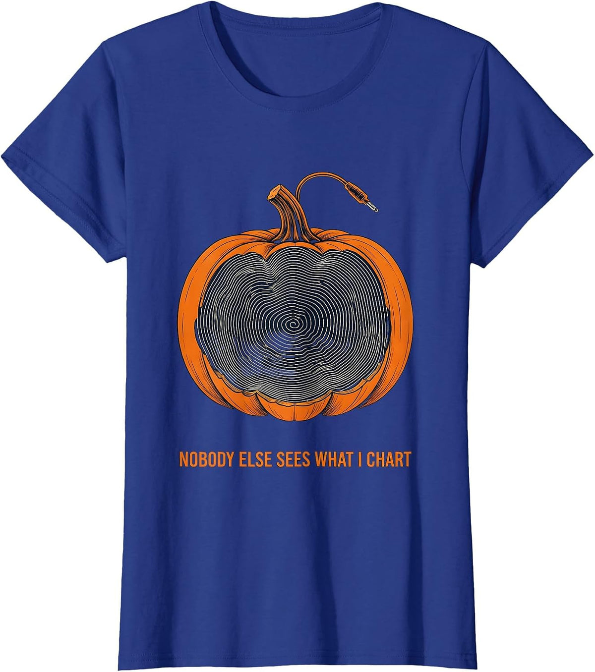 Women's Nobody Else Sees What I Chart Topographic Sonographer T-Shirt - Royal Blue