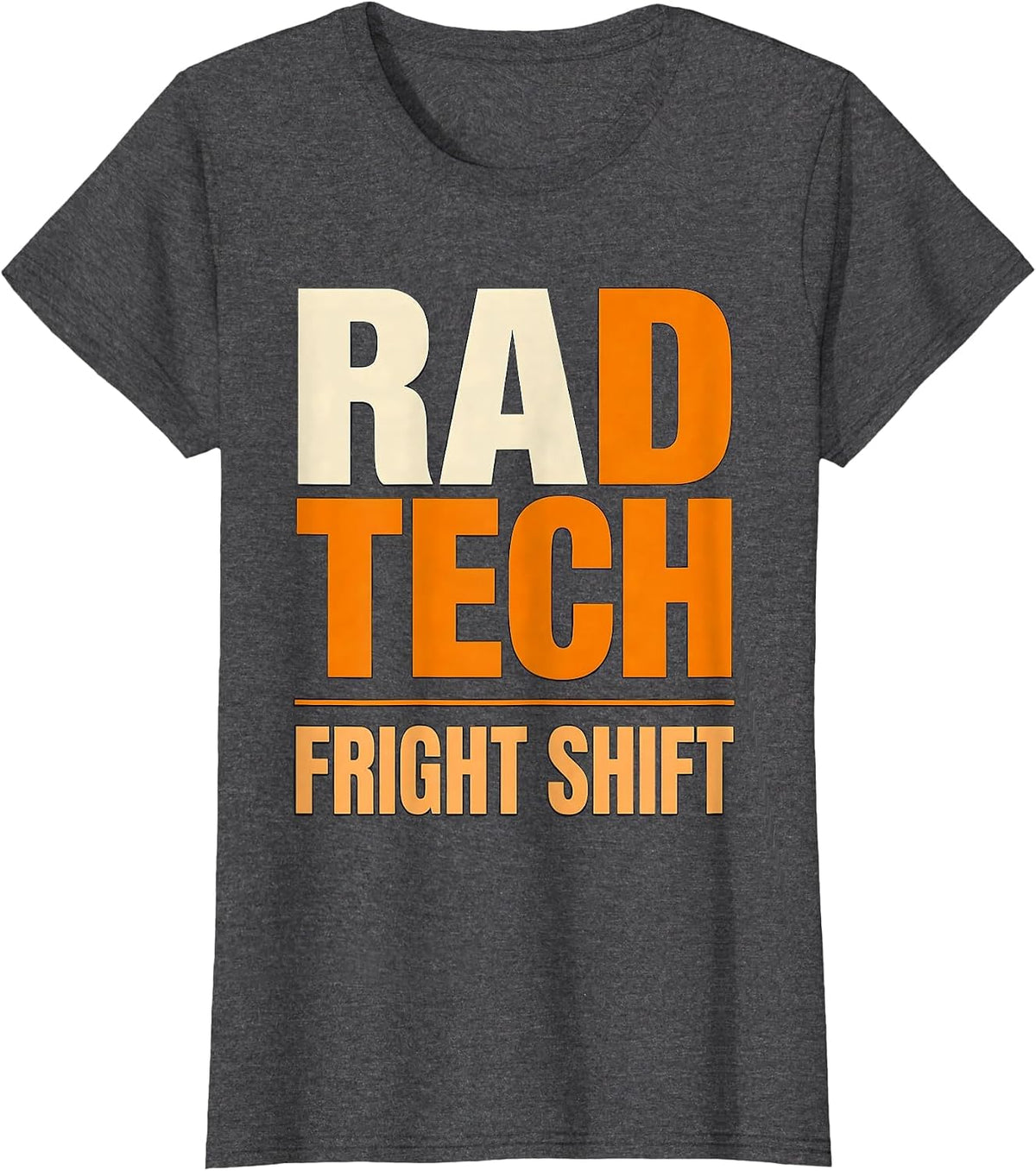 Women's Rad Tech Fright Shift Funny Radiology Tech Halloween Shift T-Shirt - Dark Heather Grey