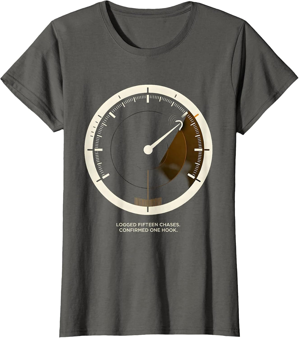 Women's Logged Fifteen Chases Confirmed One Hook Storm Chaser T-Shirt - Asphalt Grey