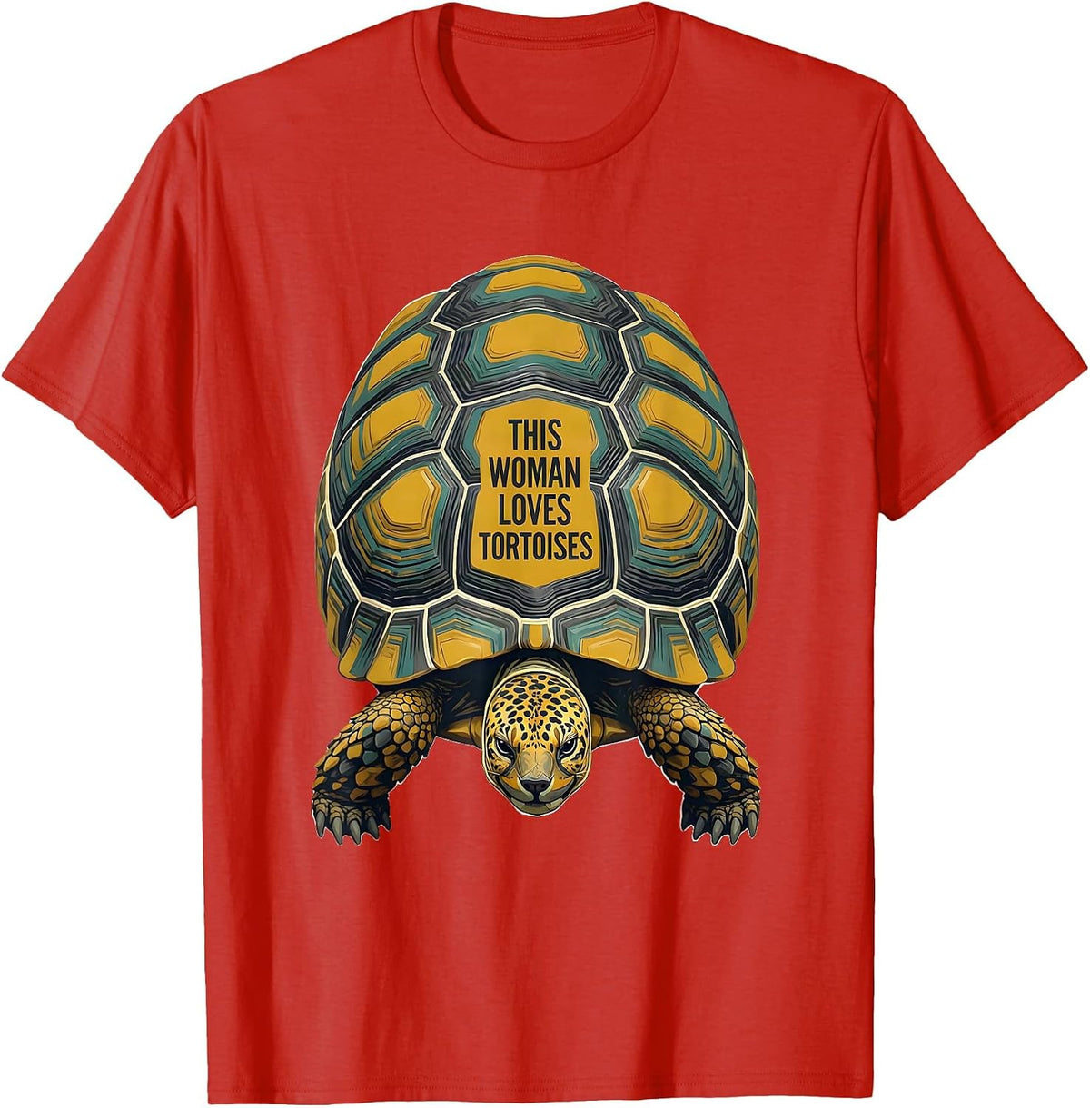 This Woman Loves Tortoises Midcentury Modern Reptile Lover T-Shirt - Red