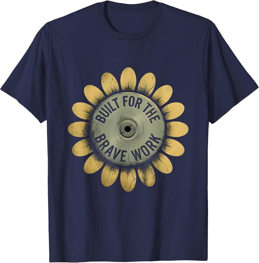 Built for the Brave Work Social Worker Design T-Shirt - Navy Blue