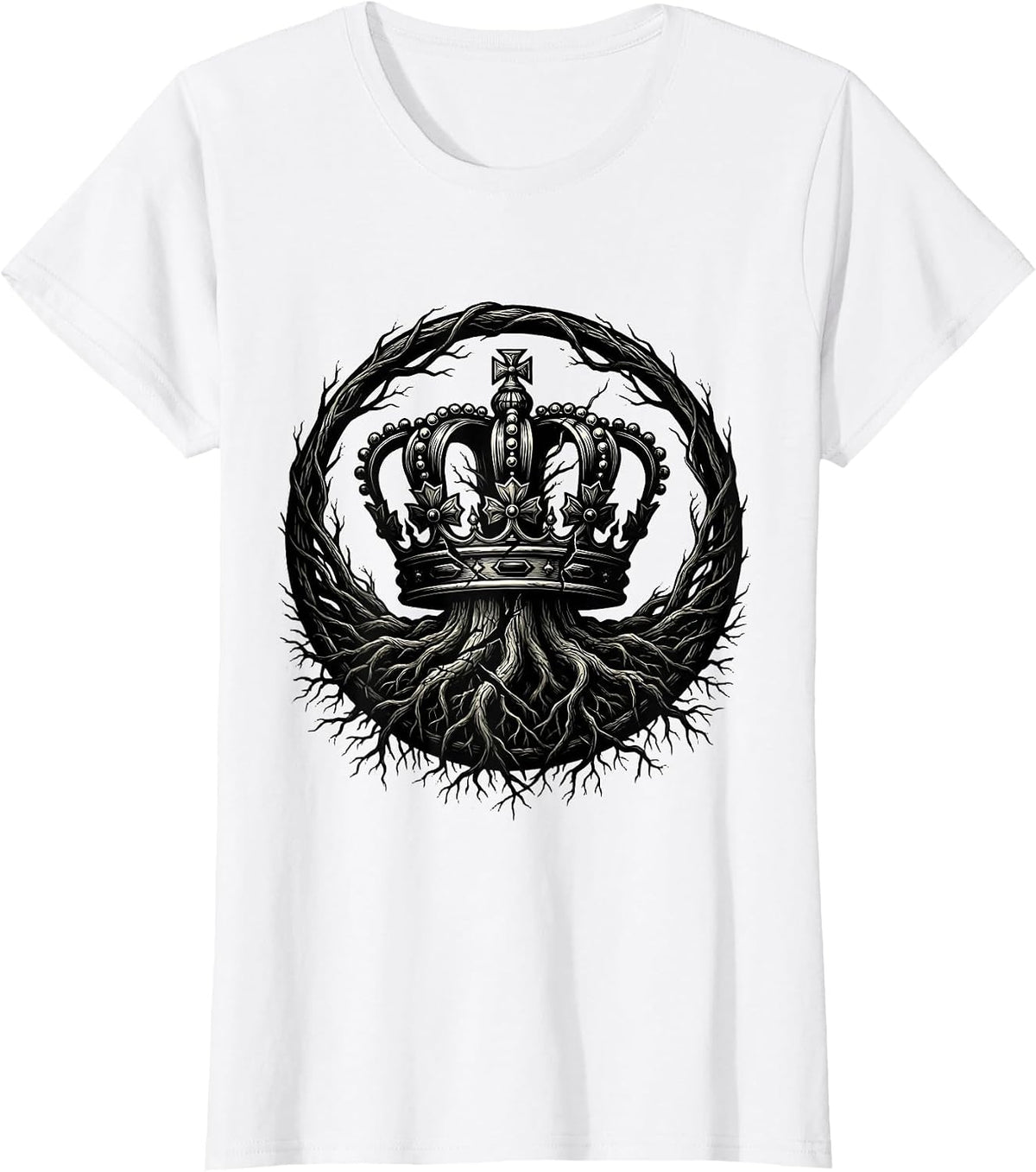 Crown Overgrown With Roots Nature vs Power Graphic T-Shirt - White