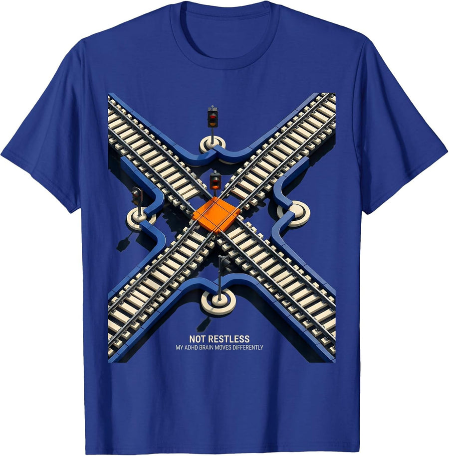 Not Restless — My ADHD Brain Moves Differently ADHD T-Shirt - Royal Blue