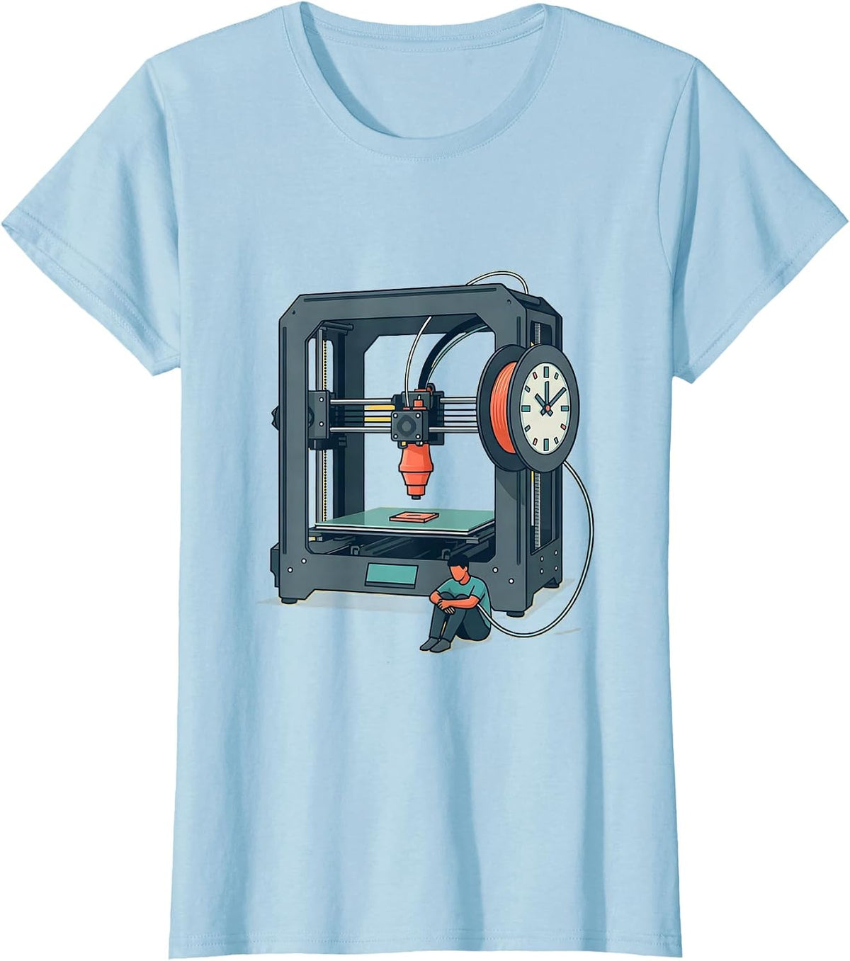 3D Printer Filament Loop Hobbyist Humor Geek Gift T-Shirt - Baby Blue