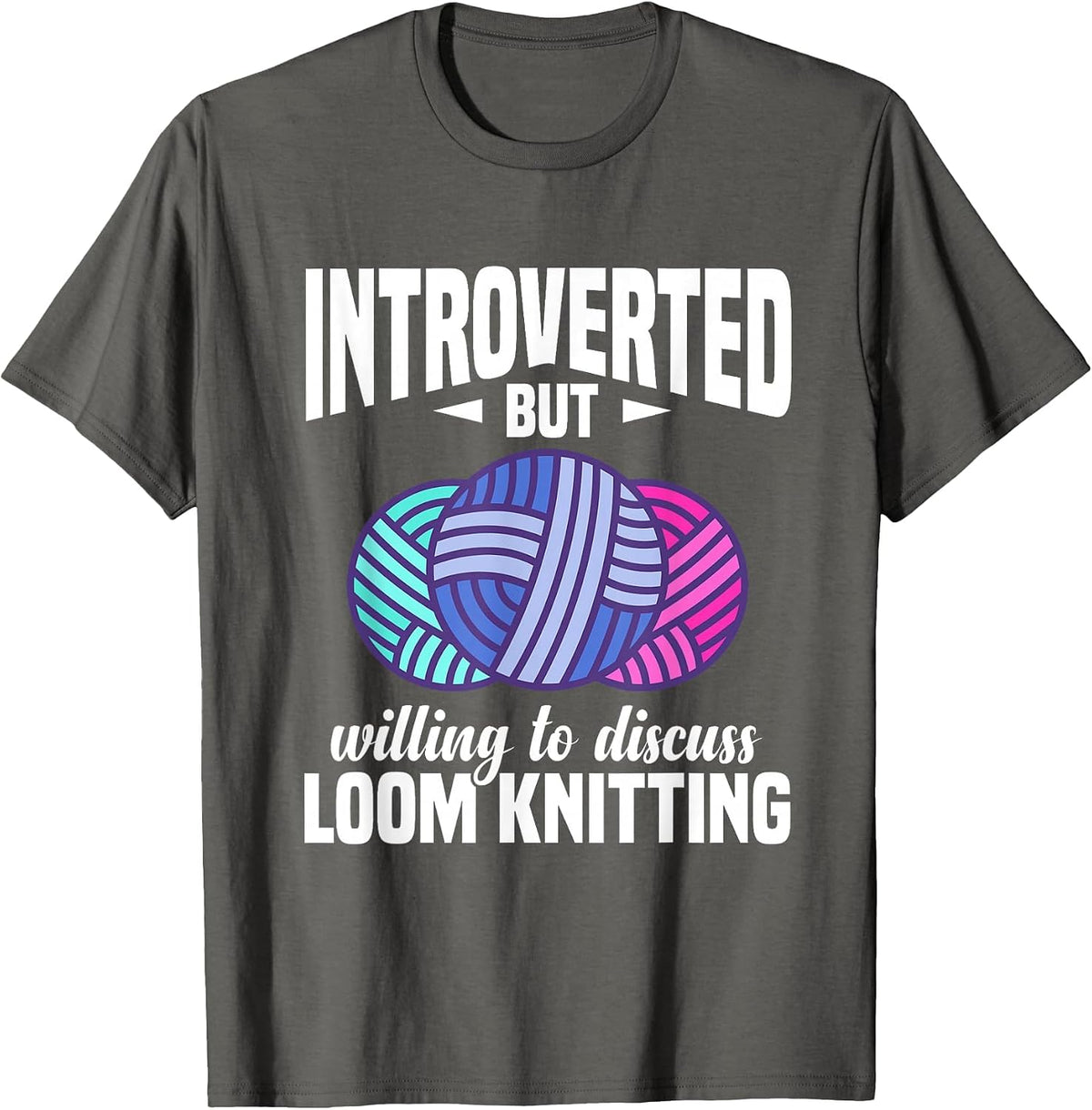 Yarn Collecting Loom Knitting Machine Loom Knitter T-Shirt - Asphalt Grey
