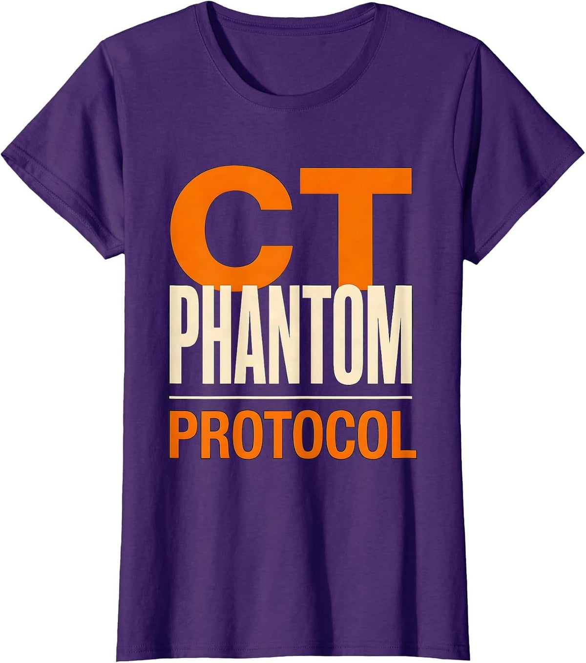 Women's CT Phantom Protocol Playful Halloween Radiology Tech Humor T-Shirt - Purple