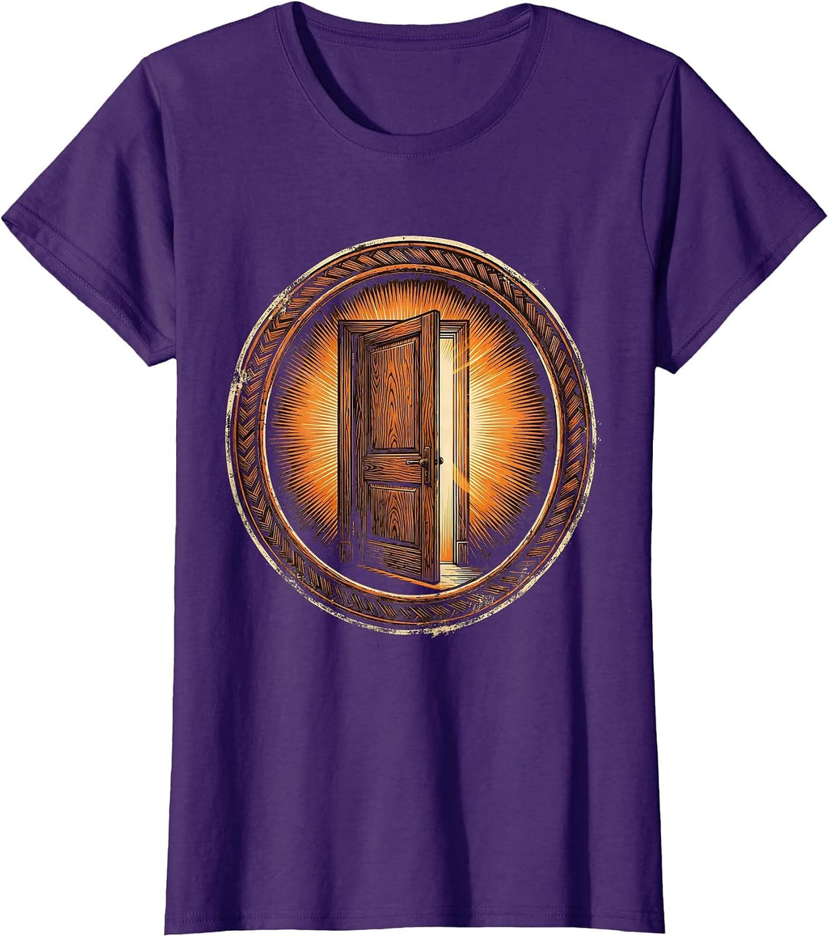 Women's Social Worker Open Door Warm Light Graphic T-Shirt - Purple