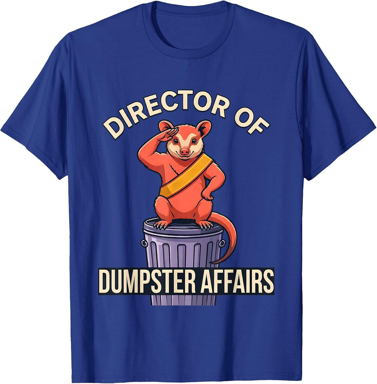 Director Of Dumpster Affairs Funny Opossum Meme Humor T-Shirt - Royal Blue