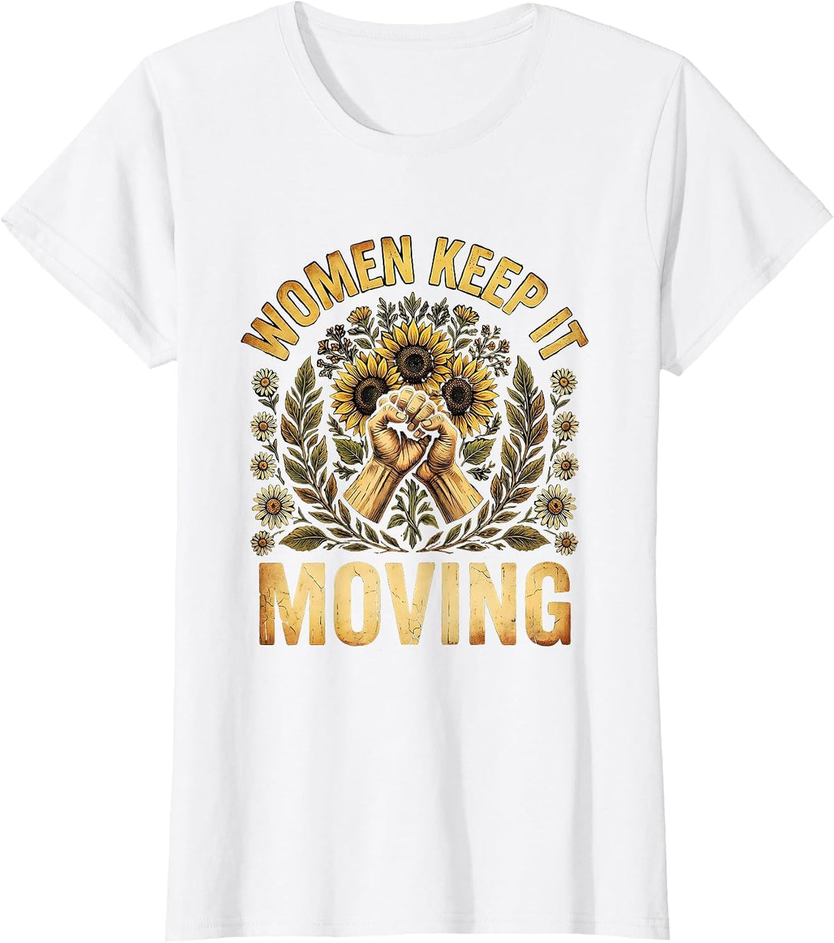 Women Keep It Moving Labor Day Graphic Design T-Shirt - White