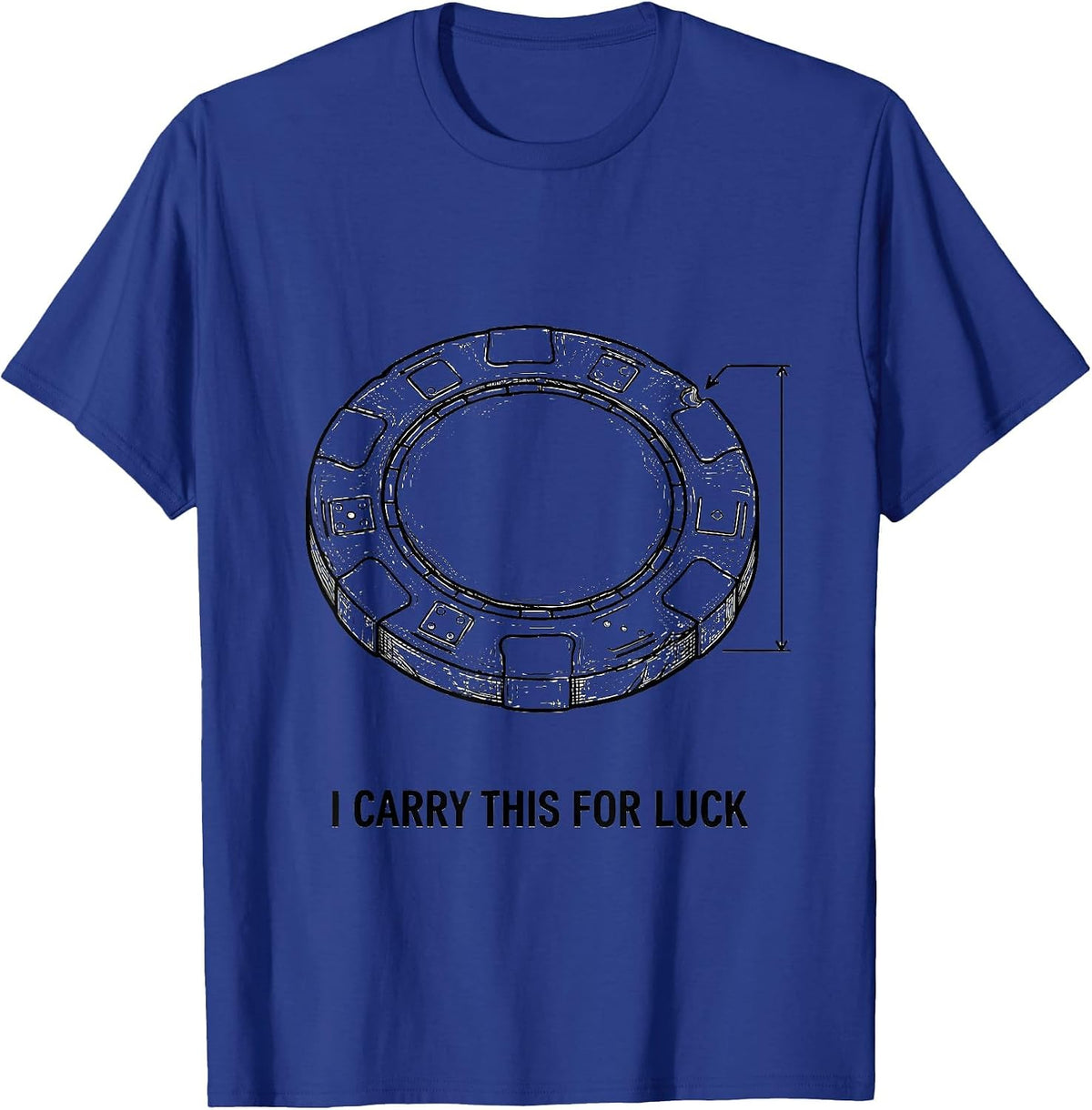 Men's I Carry This For Luck Funny Poker Card Player Casino Gambler T-Shirt - Royal Blue