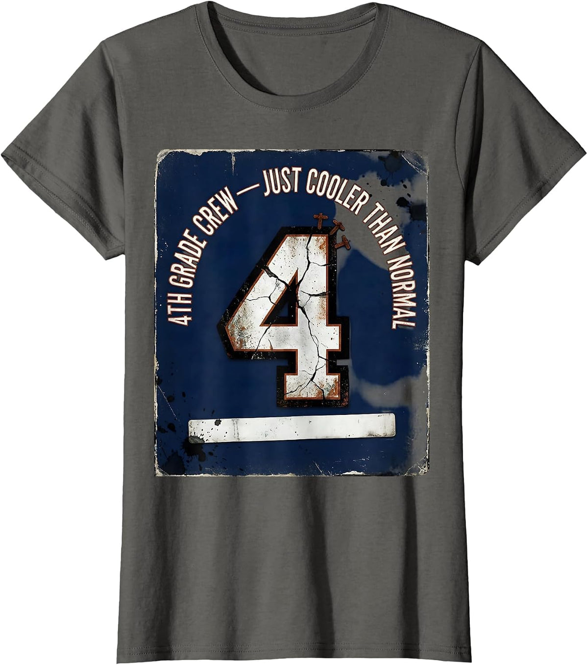 Women's 4th Grade Crew Just Cooler Than Normal Teacher T-Shirt - Asphalt Grey