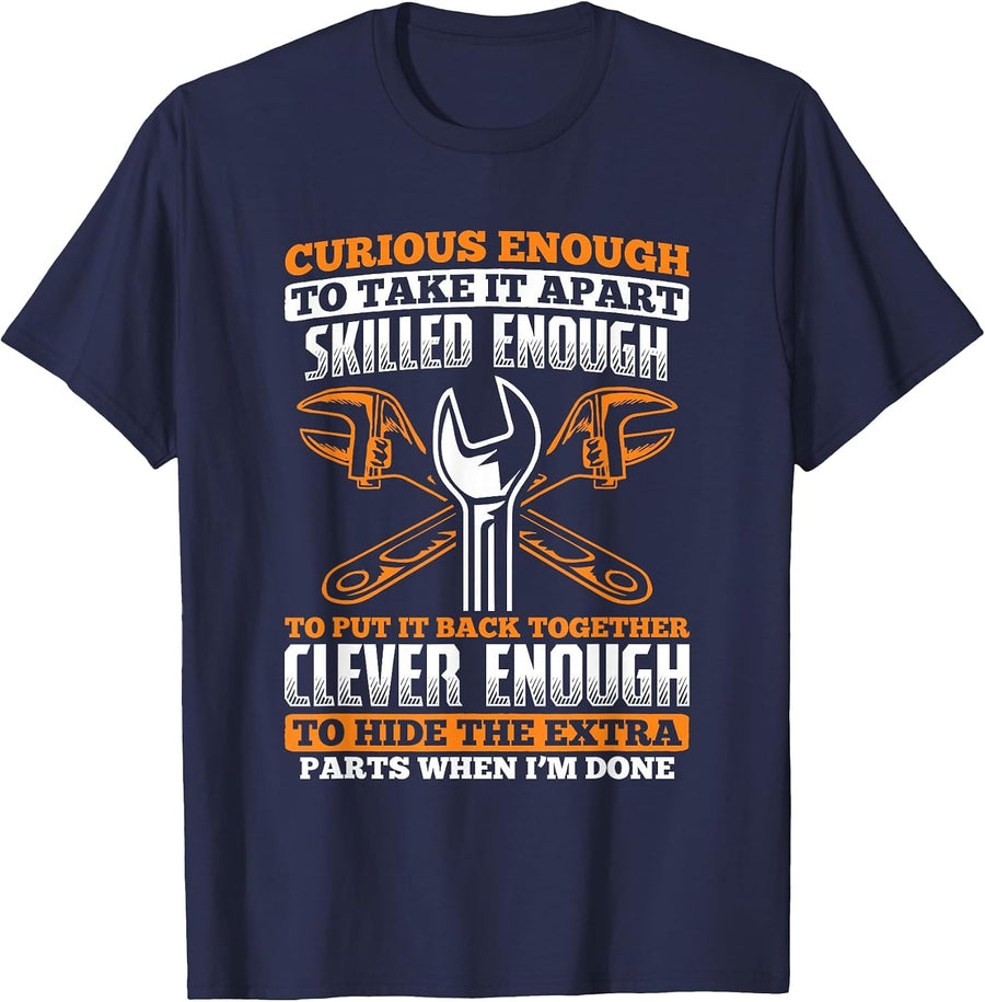 Skilled Enough to Put It Back Together Garage Car Mechanic T-Shirt - Navy Blue