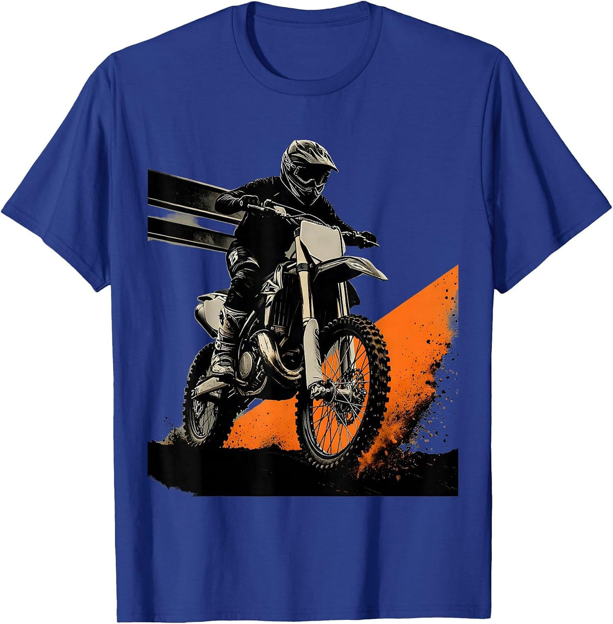 Motocross Rider Dirt Bike Starting Gate Biker T-Shirt - Royal Blue