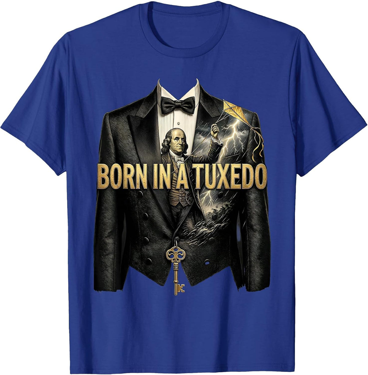 Born in a Tuxedo Classy Formal Style Design T-Shirt - Royal Blue