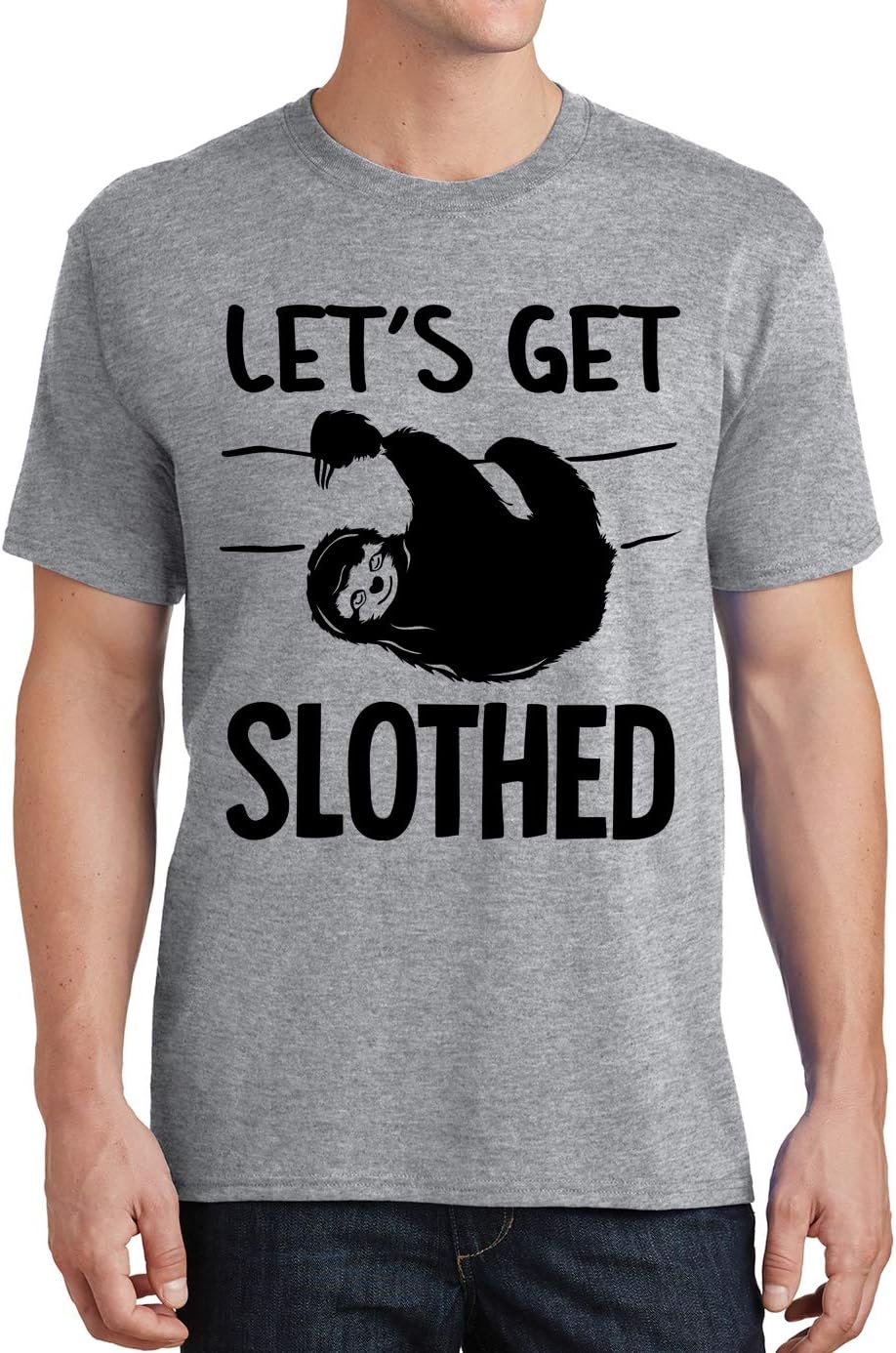 Lets Get Slothed Funny Sloth Lover Mens T-Shirt - Heather Grey