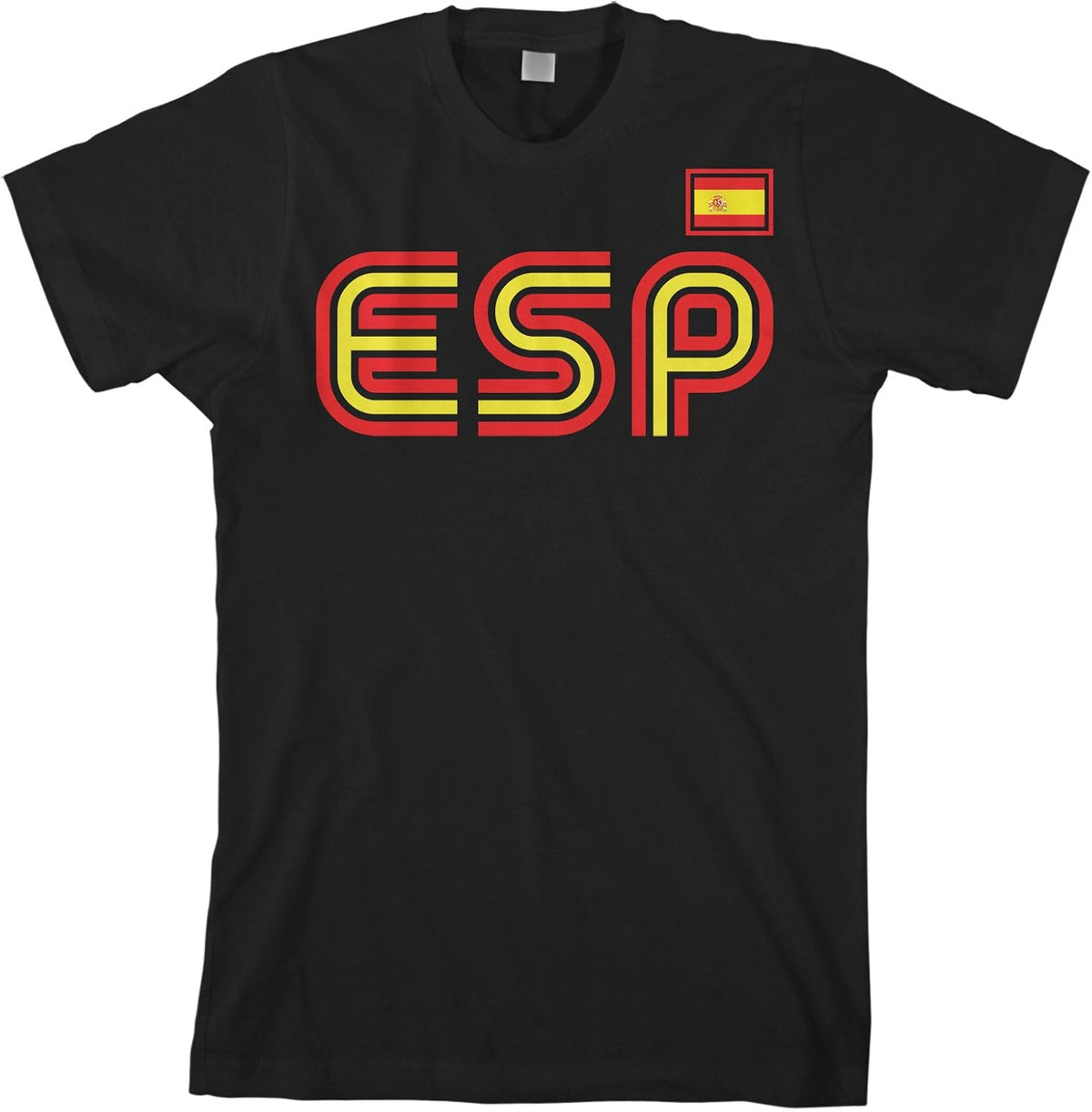 Threadrock Men's Spain Athletic Retro Series T-Shirt - Black