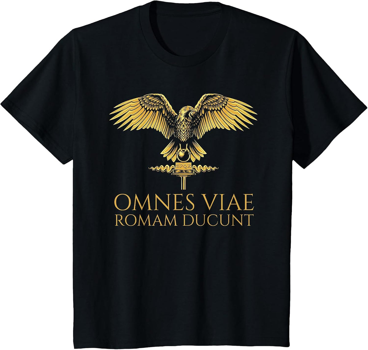 Omnes Viae Romam Ducunt - All Roads Lead to Rome - Latin T-Shirt - Black