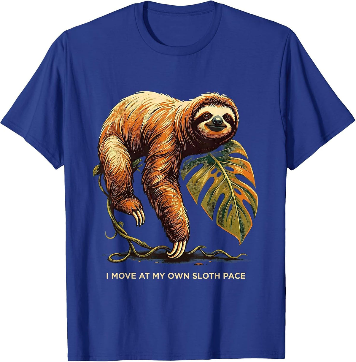 Men's I Move At My Own Sloth Pace Funny Sloth Lover Gift T-Shirt - Royal Blue