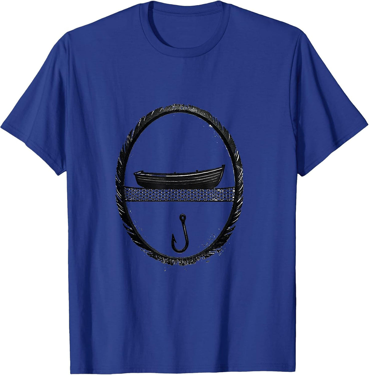 Christian Fisherman Seal Faith Symbol Rubber Stamp T-Shirt - Royal Blue