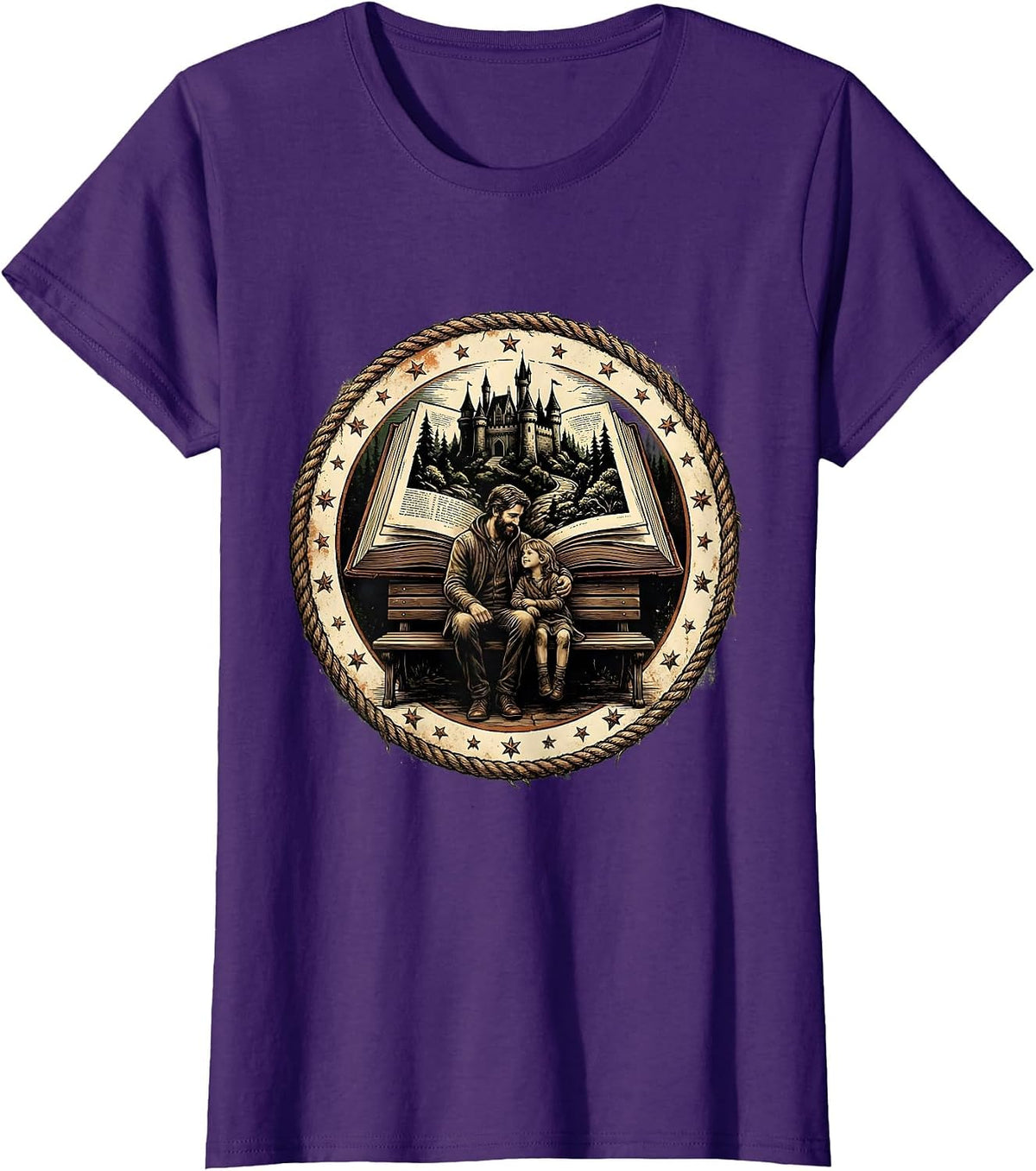 Women's Paraprofessional Helper and Student Reading Together T-Shirt - Purple