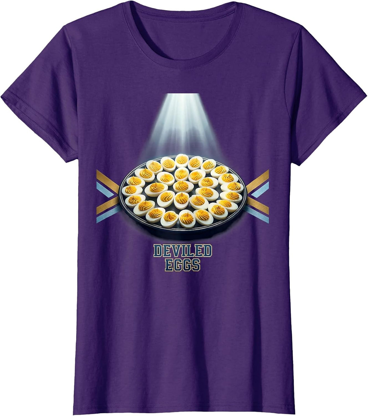 Women's Deviled Eggs Sports Bootleg 90's Rap Vintage Funny T-Shirt - Purple