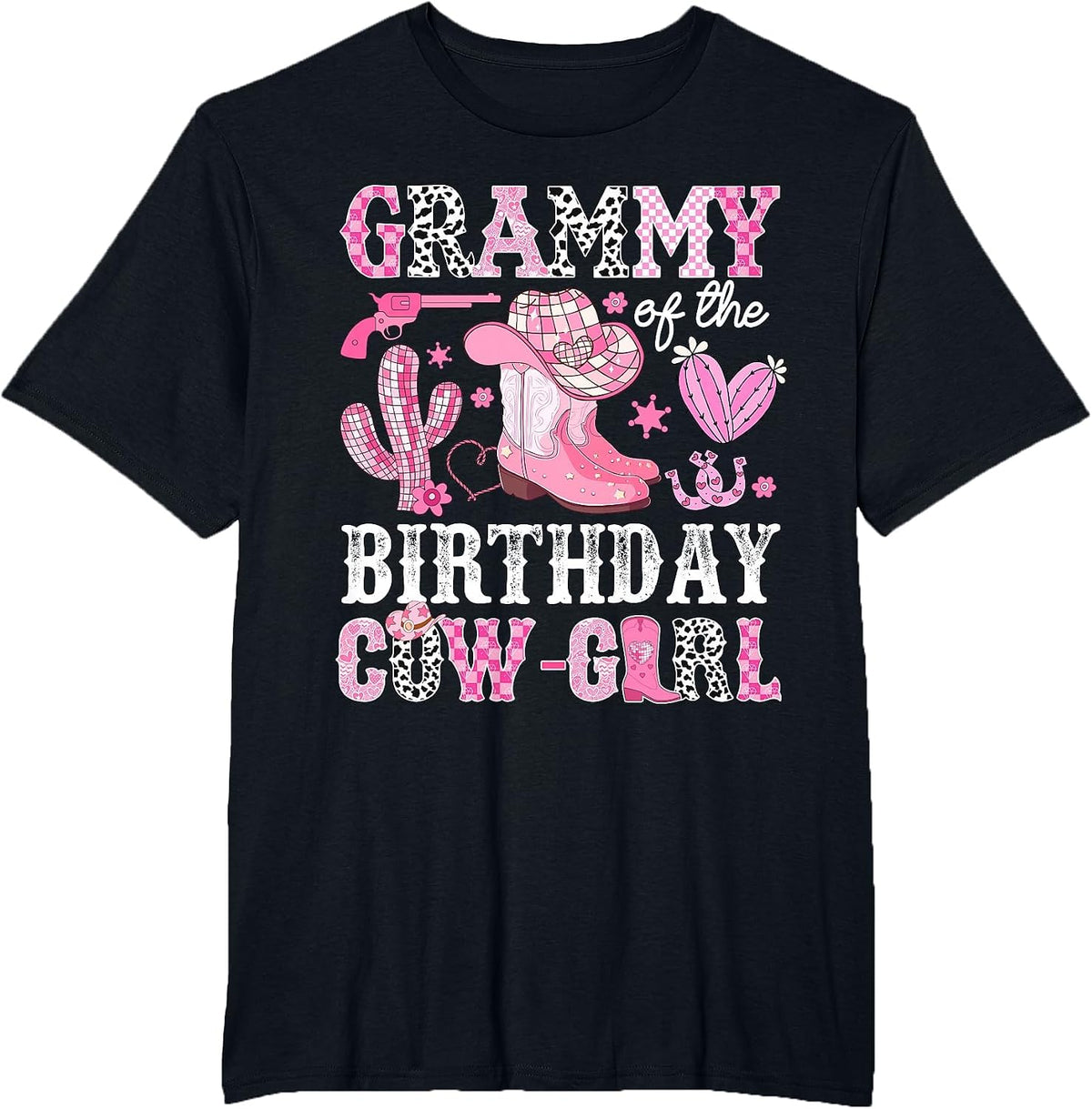 Grammy of The Birthday Cow-Girl Rodeo Cowgirl Bday T-Shirt - Black