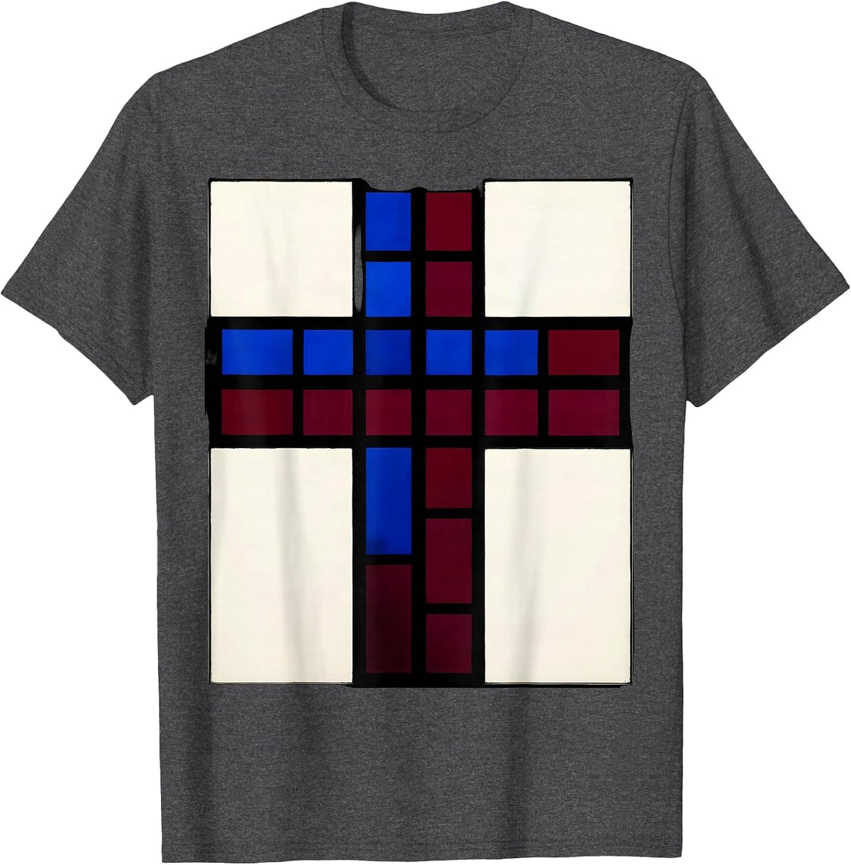 Radiant Stained Glass Window Christian Art T-Shirt - Dark Heather Grey