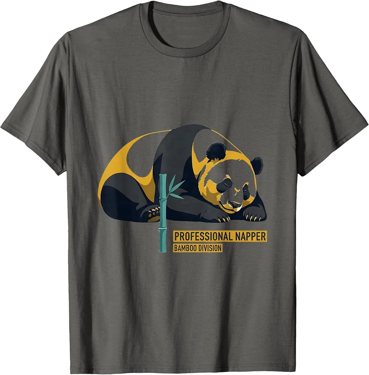 Professional Napper Bamboo Division Midcentury Modern Panda T-Shirt - Asphalt Grey