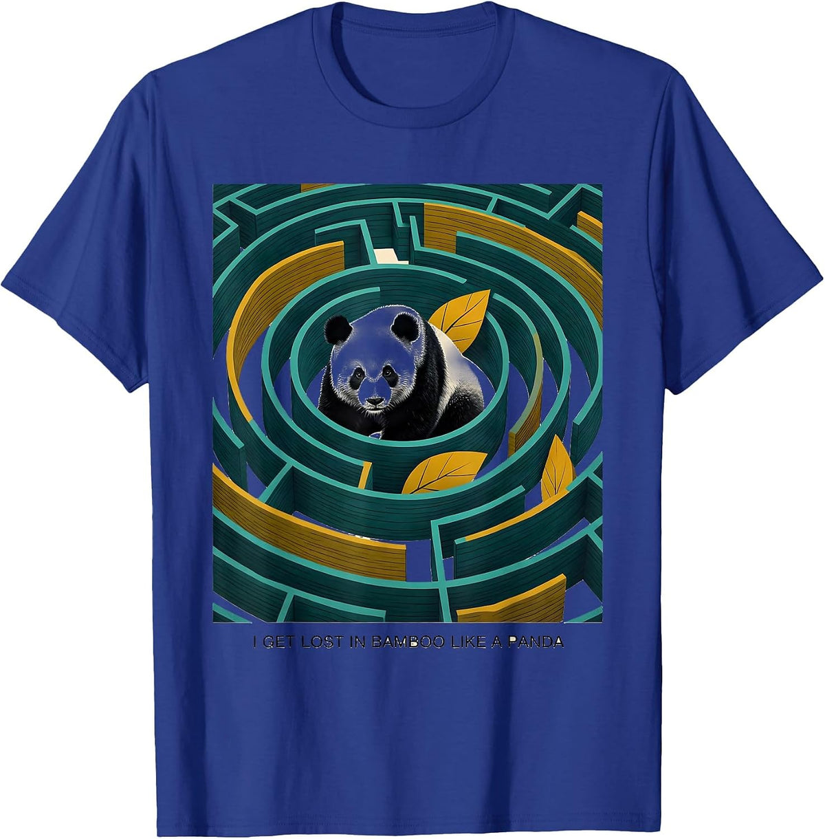 Men's I Get Lost In Bamboo Like A Panda Funny Panda Lover Humor T-Shirt - Royal Blue