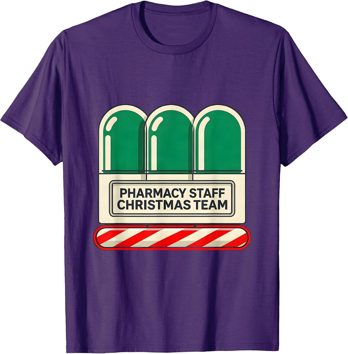 Men's Pharmacy Staff Christmas Team Funny Pharmacy Technician T-Shirt - Purple
