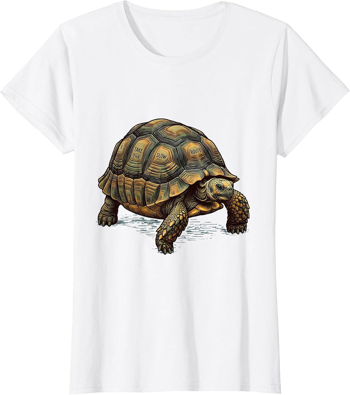 Women's I Take The Slow Route Funny Tortoise Lover Pet Humor T-Shirt - White