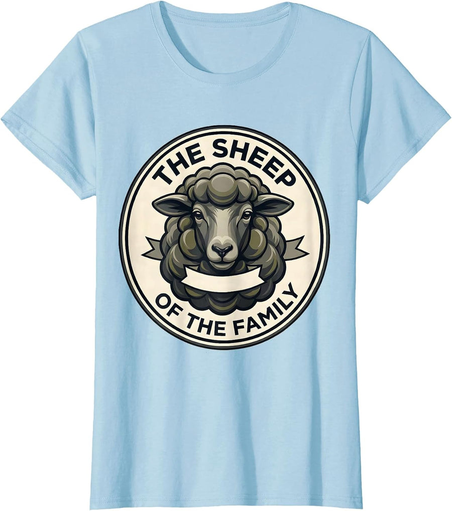 Women's The Sheep Of The Family Funny Sheep Costume Halloween Party T-Shirt - Baby Blue