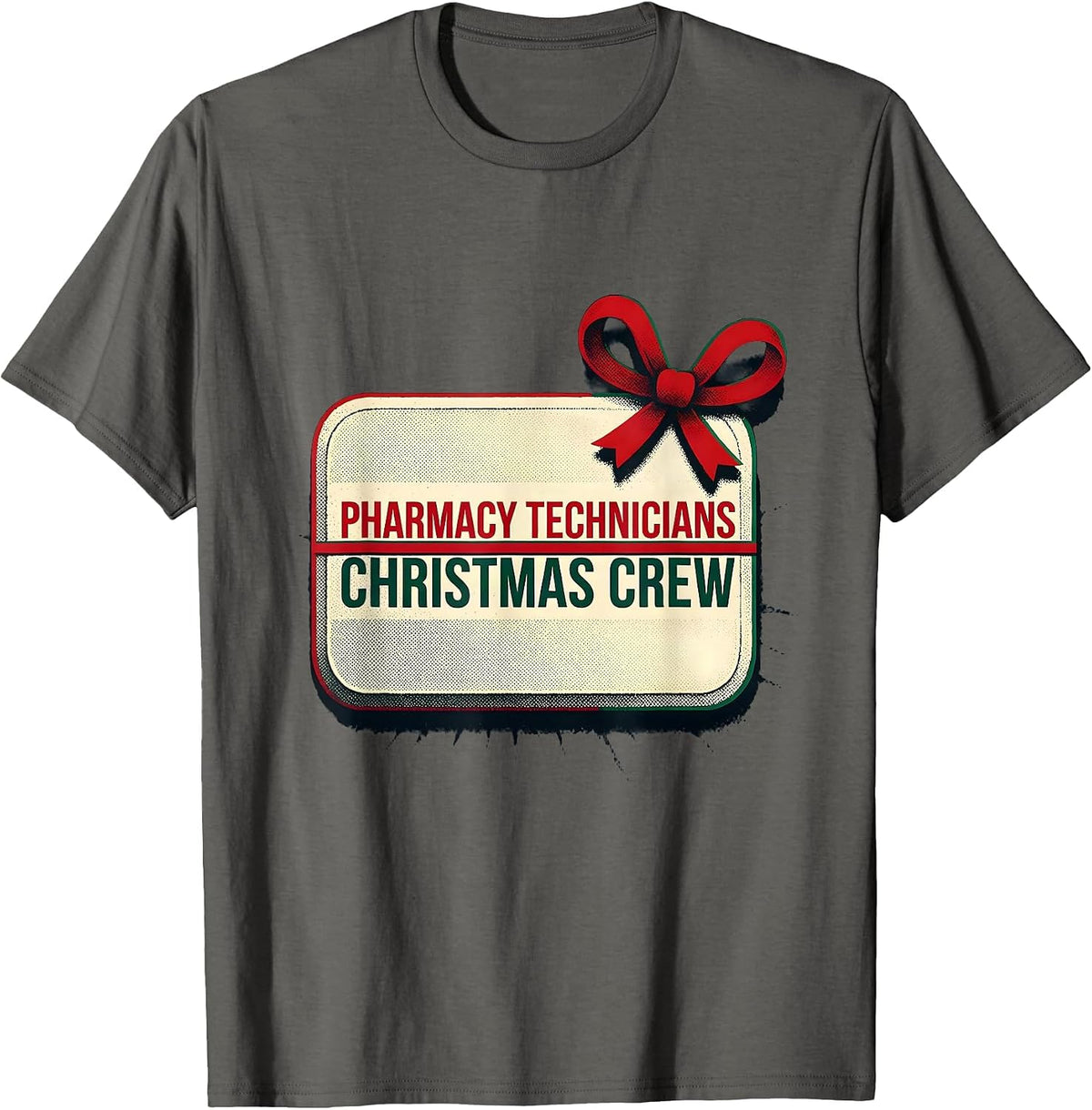 Men's Pharmacy Technicians Christmas Crew Funny Matching Group T-Shirt - Asphalt Grey