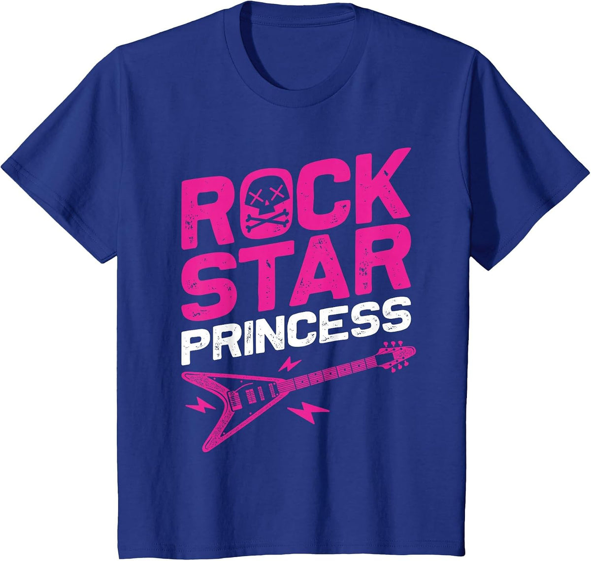 Cool Rock Star for Women Girls Kids 80s Rock and Roll Music T-Shirt - Royal Blue