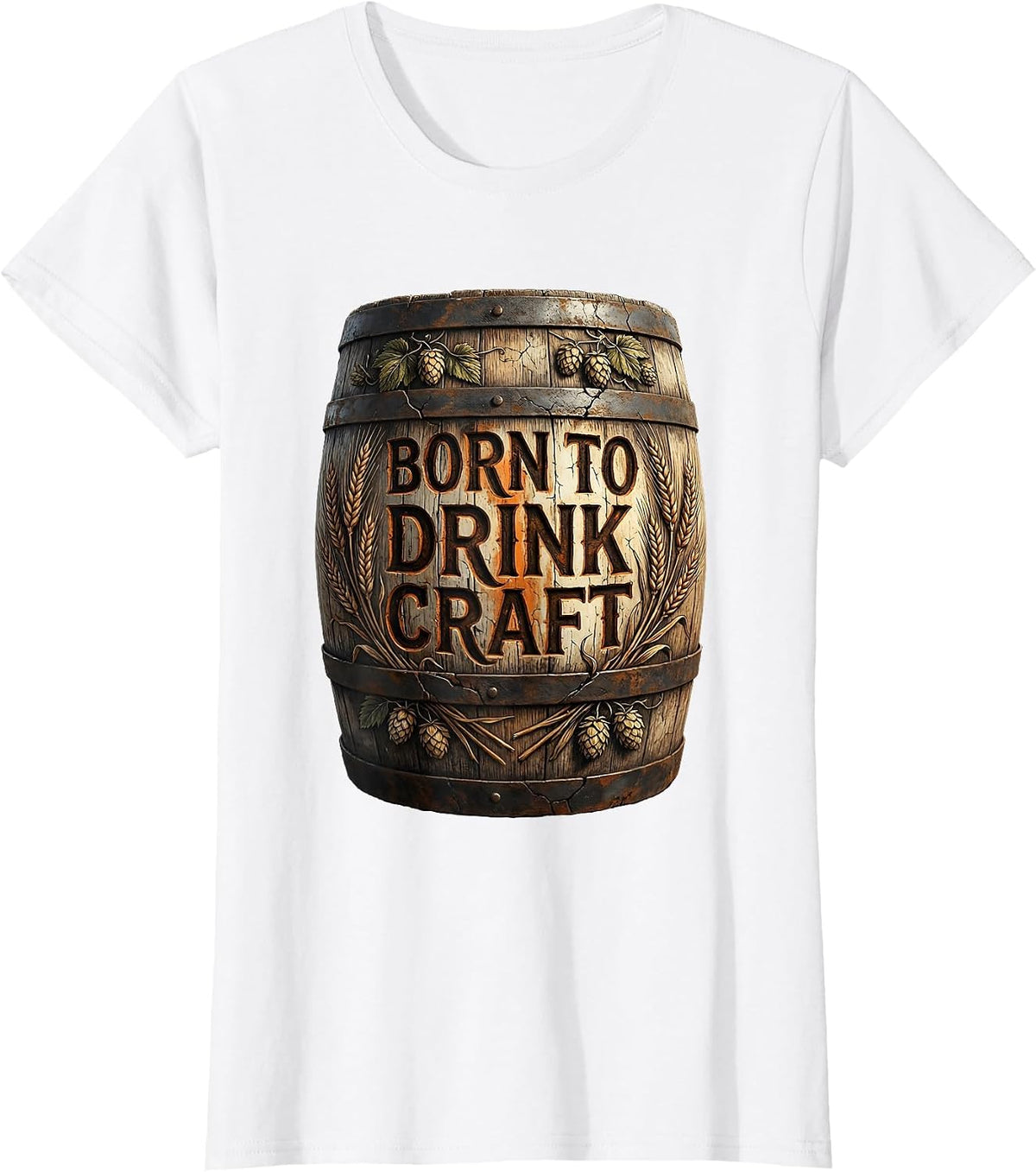 Born to Drink Craft Beer Lover Design T-Shirt - White