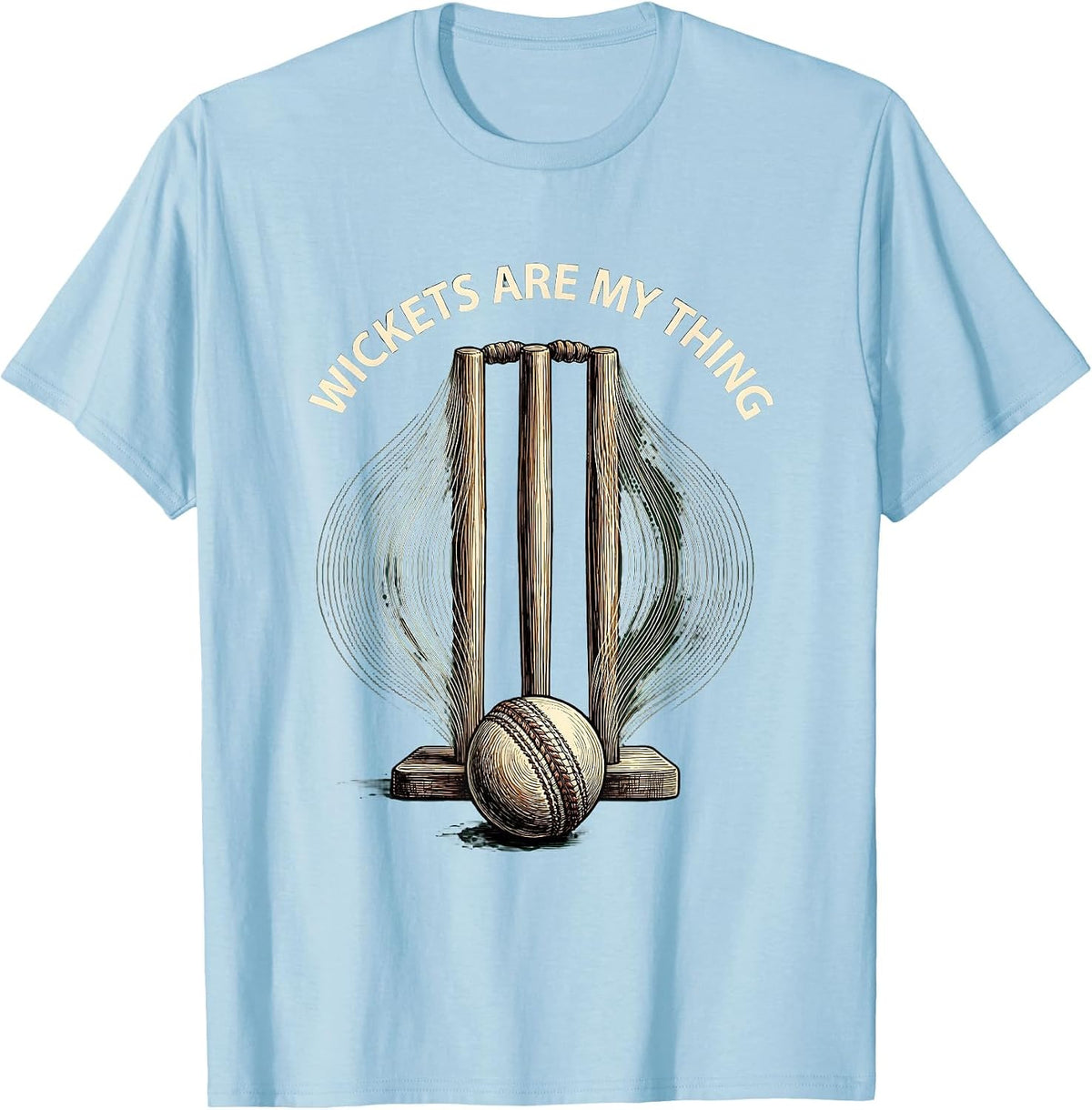 Men's Wickets Are My Thing Cricket Life Design T-Shirt - Baby Blue