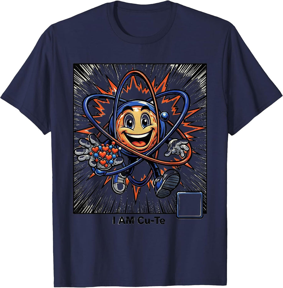I Am Cu-Te Funny Chemistry Science Teacher Gift T-Shirt - Navy Blue