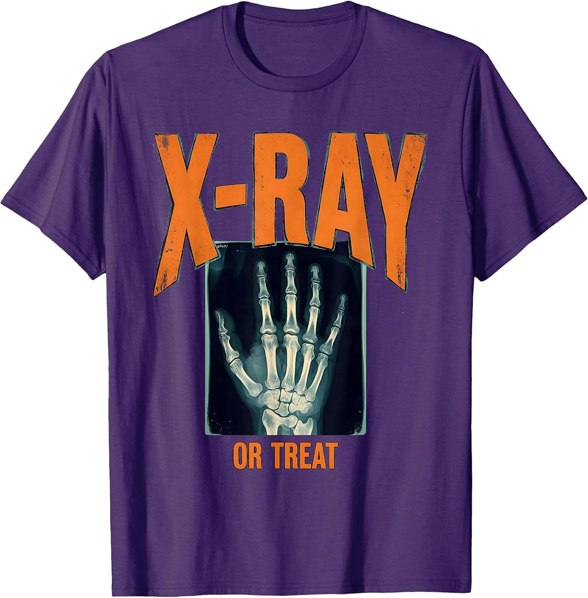 X-Ray Or Treat Radiology Tech Halloween Workplace Humor T-Shirt - Purple