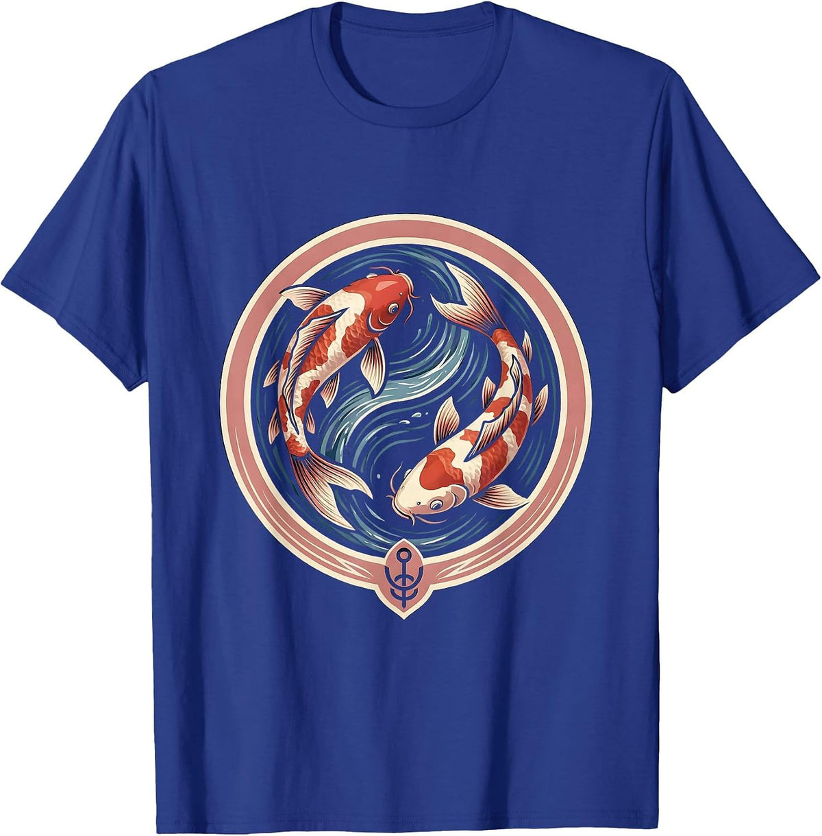 Men's Cancer Awareness Koi Fish Swimming Upstream T-Shirt - Royal Blue