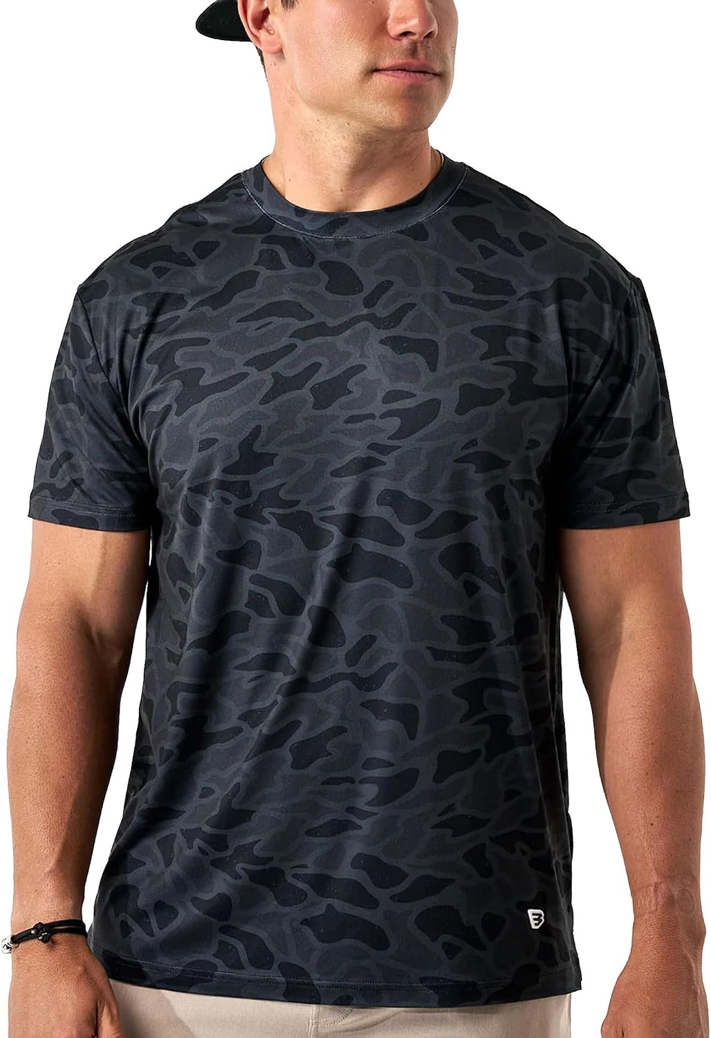 Burlebo Go to Tee – Men’s Lightweight Performance Shirt with UPF 50 Sun Protection - Black Camo