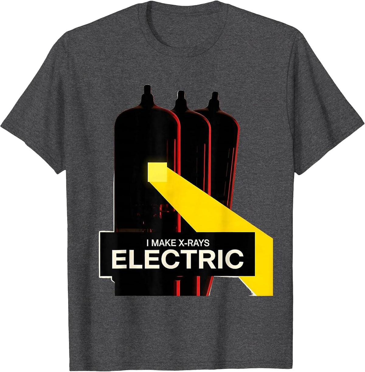 Men's I Make X-Rays Electric Bauhaus Modernist Radiology Tech T-Shirt - Dark Heather Grey
